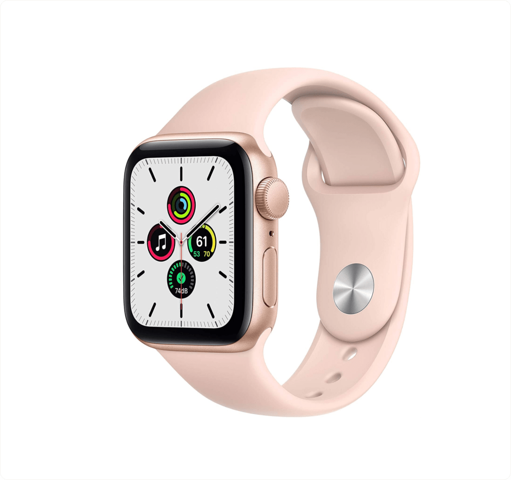 Apple Watch SE (GPS, 40 mm) Cassa in alluminio color oro con Cinturino Sport rosa sabbia