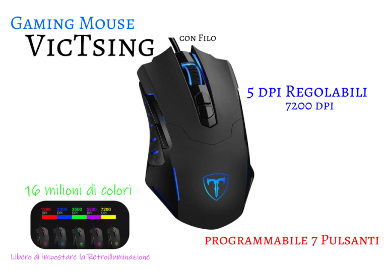 Gaming Mouse VicTsing Mouse da Gioco con Filo