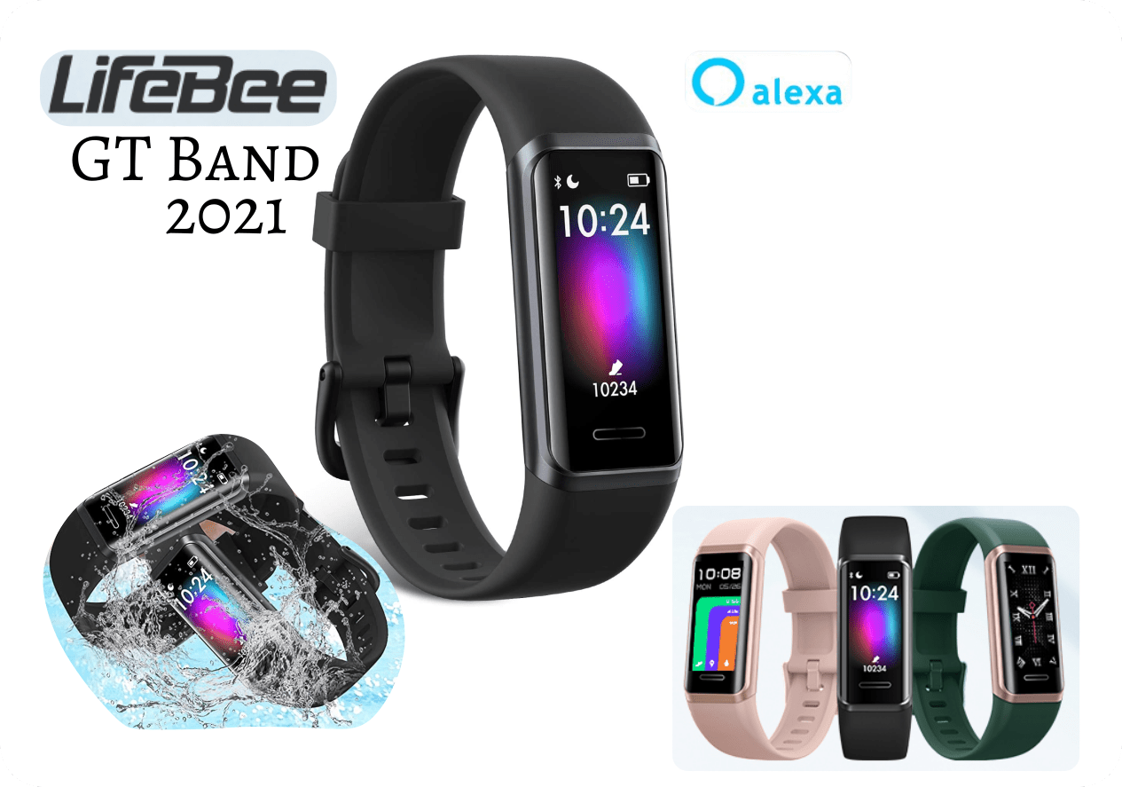 LIFEBEE GT BAND 2021 SMARTWATCH FITNESS TRACKER CON ALEXA INTEGRATA smart band smartwatch con saturimetro e cardiofrequenzimetro
