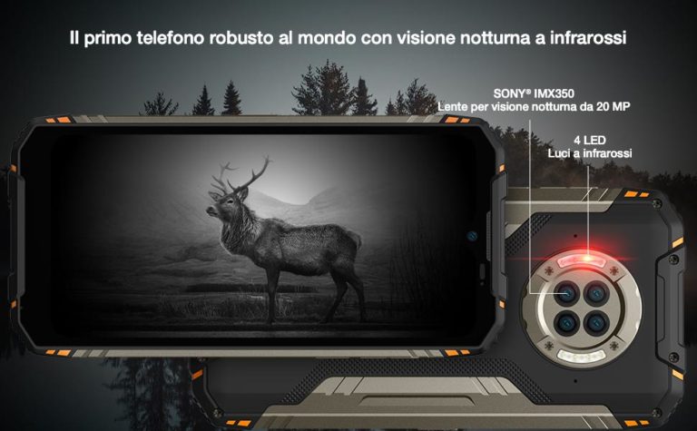 Offerta Smartphone DOOGEE S96 PRO RUGGED visione notturna IR 4 luci infrarossi