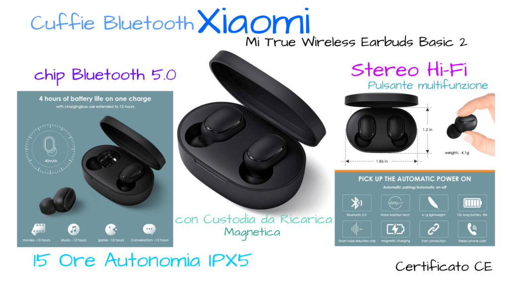 Offerta auricolari Bluetooth Xiami Mi True Wireless Earbuds Basic 2