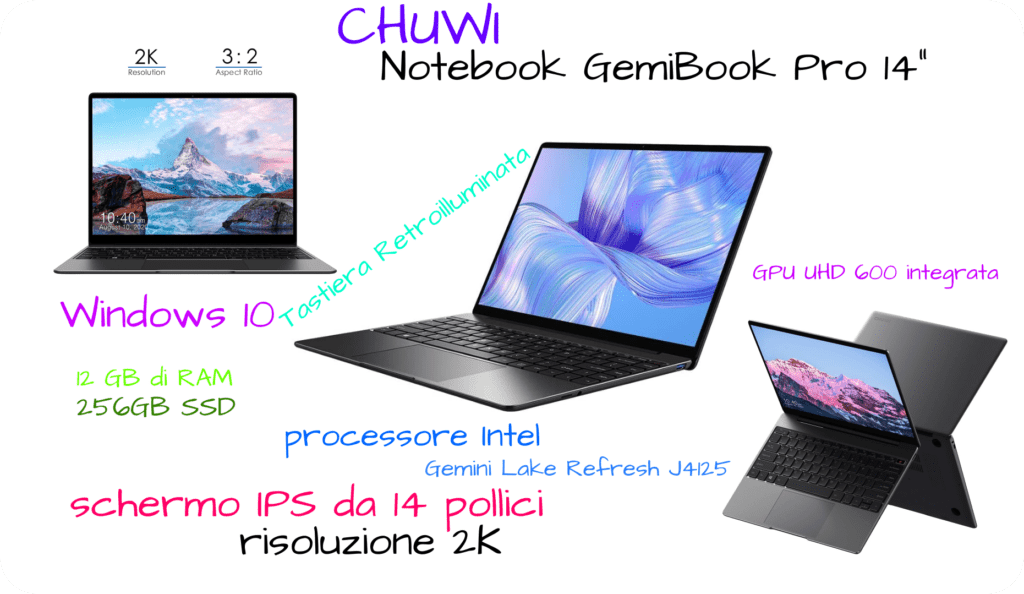 Offerta computer portatile Notebook GemiBook Pro 14 Pollici CHUWI