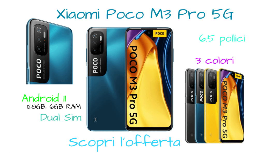 Offerta smartphone Xiaomi Poco M3 Pro 5G 6.5 pollici