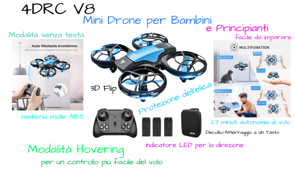Offerte Mini Drone 4DRC V8 per Bambinie Principianti